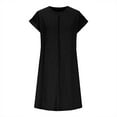 thumbnail image 4 of yillto Women's Coverups Cap Short Sleeve Tshirt Dress Casual Loose Knee Length Beach Mini Dresses, 4 of 7