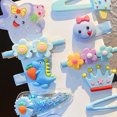 thumbnail image 5 of Juego de 14 Uds. De horquillas para el pelo para niñas, pinzas para el pelo con patrón de dibujos animados de frutas y flores de princesa coloridas, 5 of 5