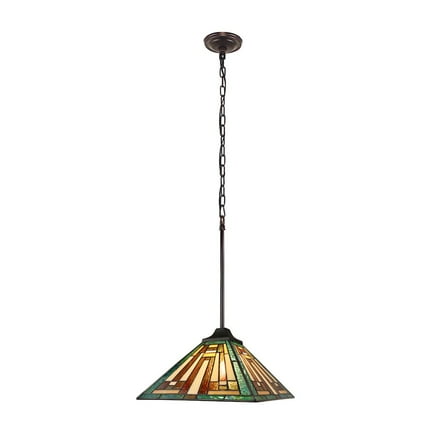 CHLOE Lighting Firman Tiffany-Style 1-Light Mission Ceiling Pendant 12" Shade
