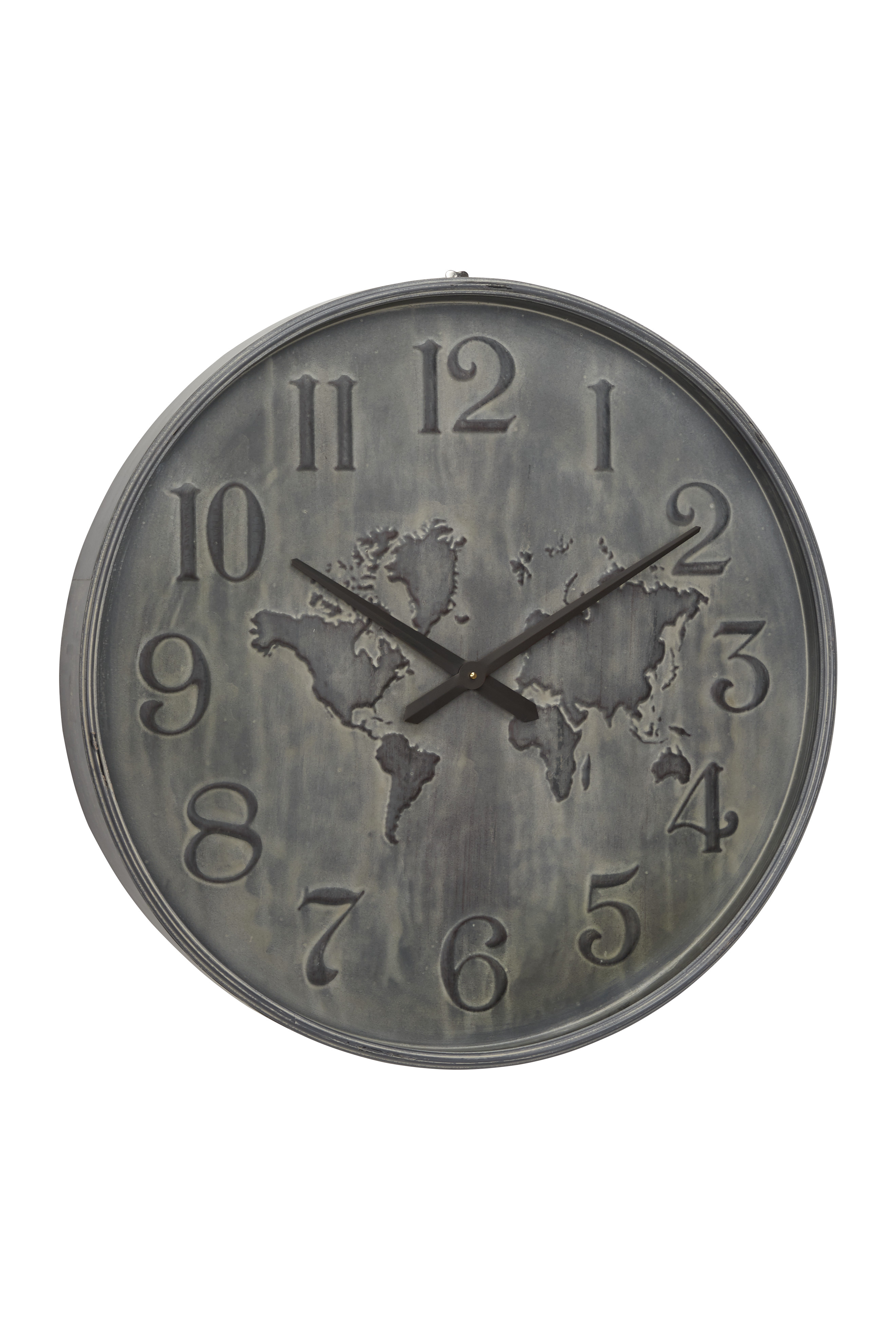 DecMode 28” Large Industrial Gray Metal Round Wall Clock w/ Numeral