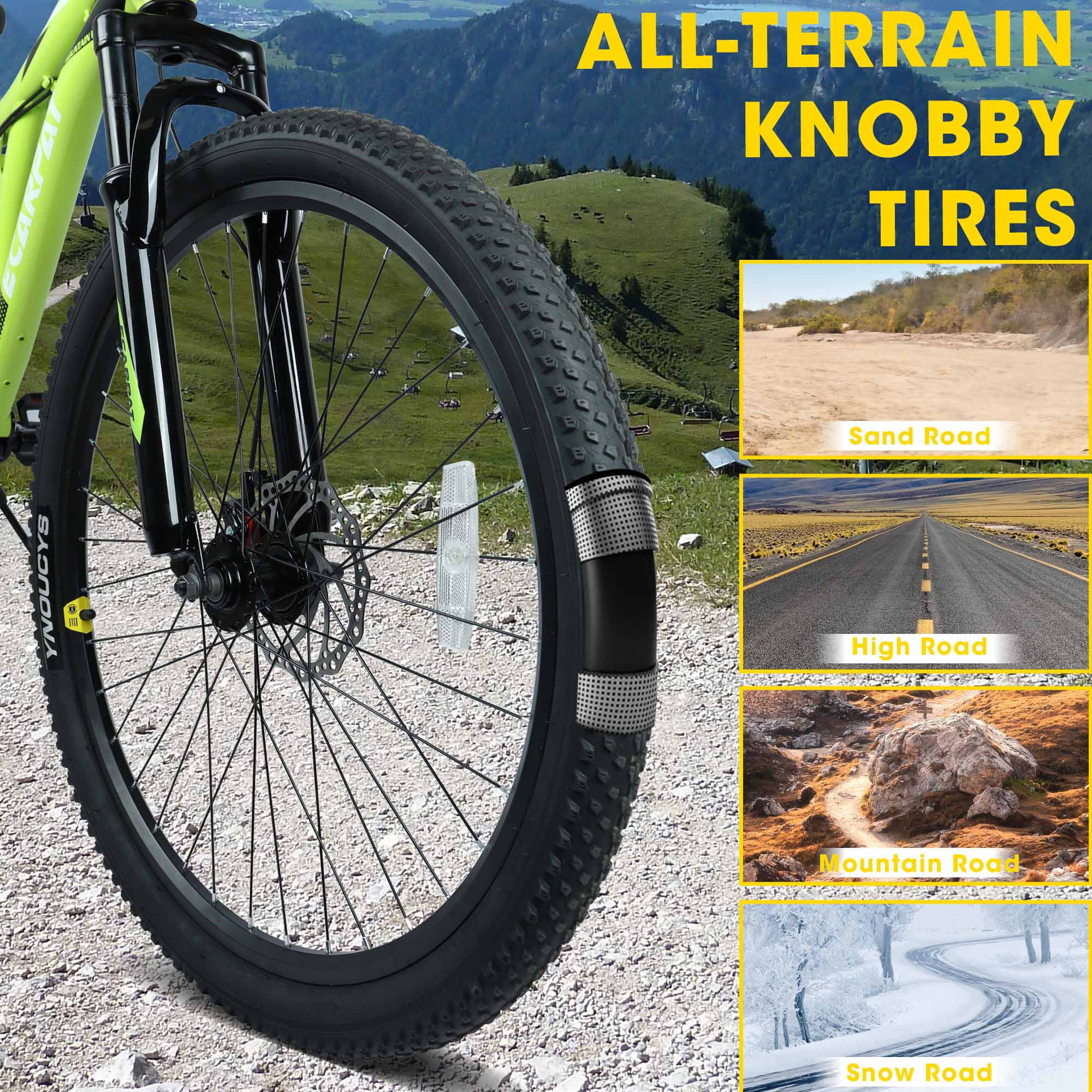Ambifirner Mountain Bike 26 Inch: Adult Bikes With 21 Speeds, Double Disc Brake, Full Suspensionnd Alloy Rims Frame for All Terrain Multiple Colors