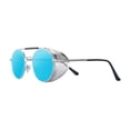 thumbnail image 1 of Gafas de sol Steampunk redondas retro, gafas de sol góticas circulares vintage con protección UV4 lente azul, 1 of 7