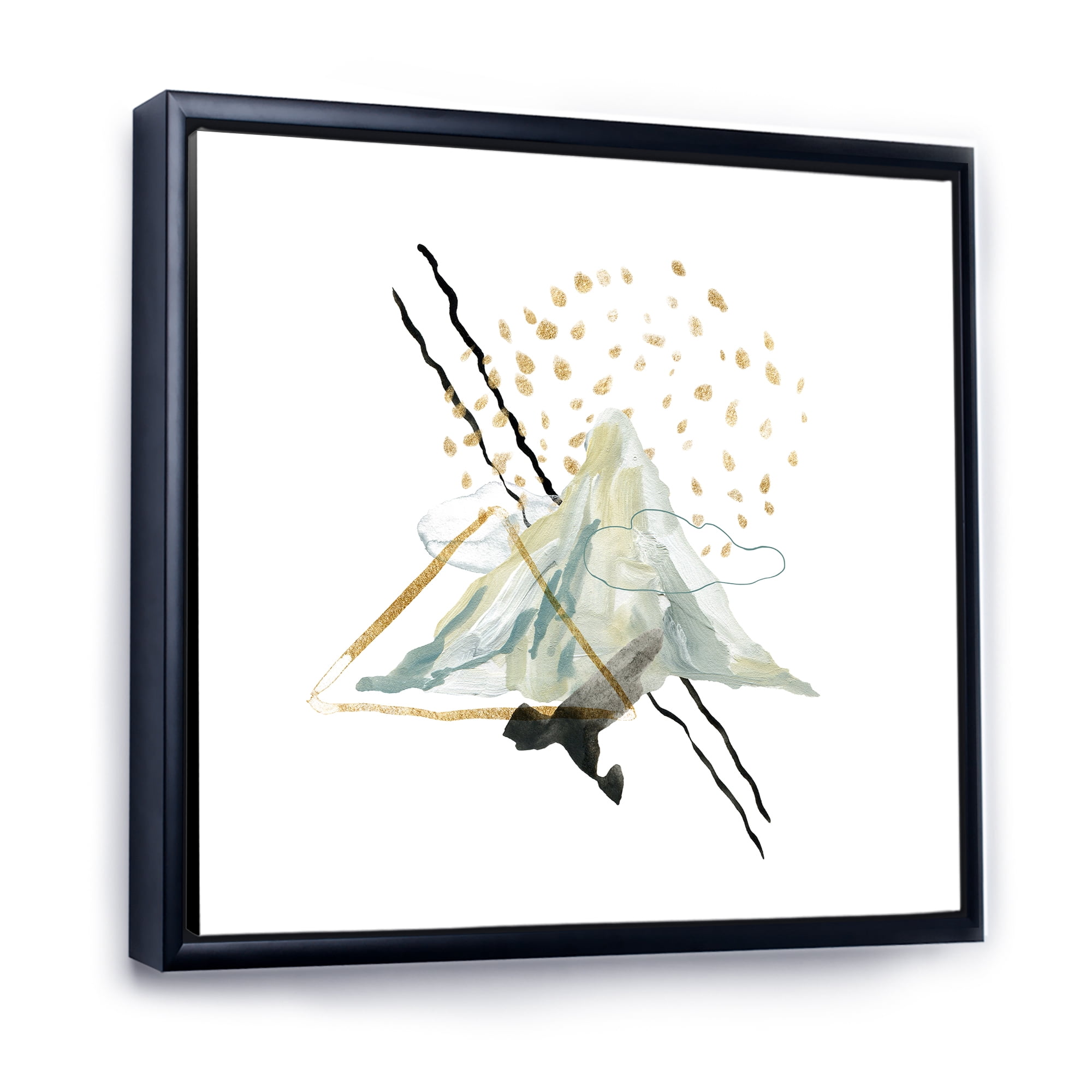 Designart 'Mountain Sky With Gouache Of Abstract Landscape' Modern Framed Canvas Wall Art Print