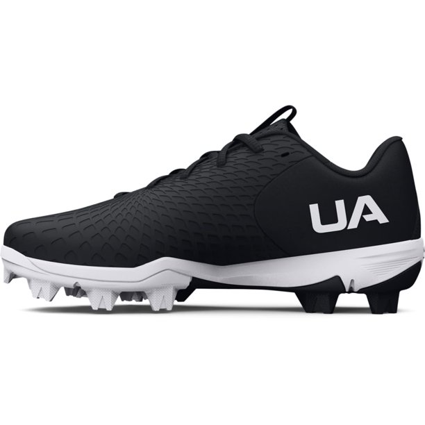 Tacos Under Armour Glyde 2.0 RM JR para niñas, color blanco y negro, talla 10