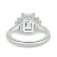 thumbnail image 4 of 2.00Ct Emerald Cut Moissanite Trilogy Engagement Ring, Baguette SideStones, 10K White Gold, US 9.5, 4 of 8