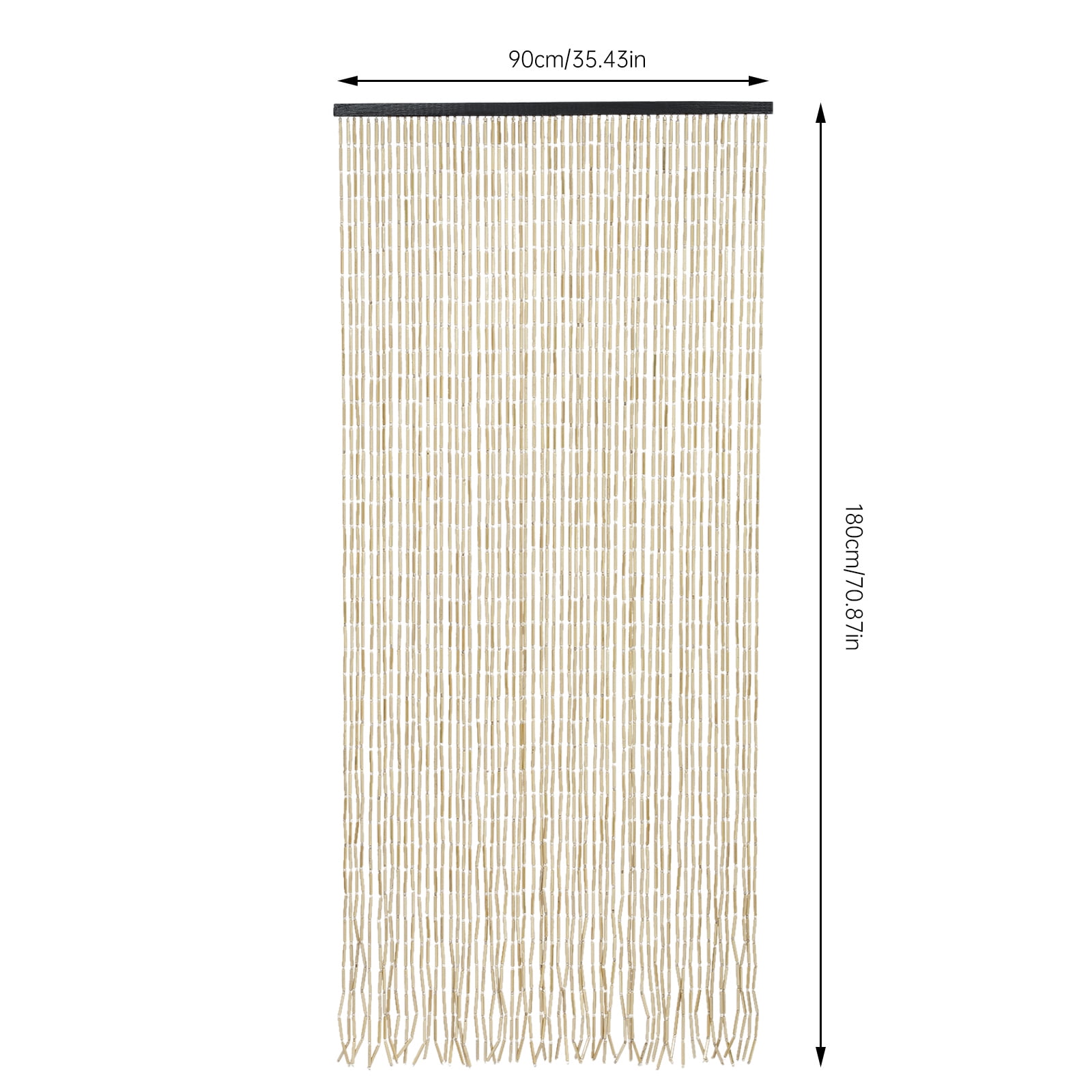 Real Bamboo Beaded Curtain - Large Diameter Bamboo Beads - Commercial Durability for Living Rooms, Balconies, Courtyards, Study Rooms, Clubs, Porches (70.87*35.43inch)
