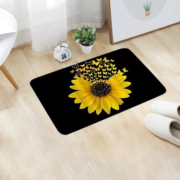 HANXIULIN New Home Bedroom Doormat Floor Soft Non-Slip Sunflower Mat Rug Carpets Shoulder Home Decor