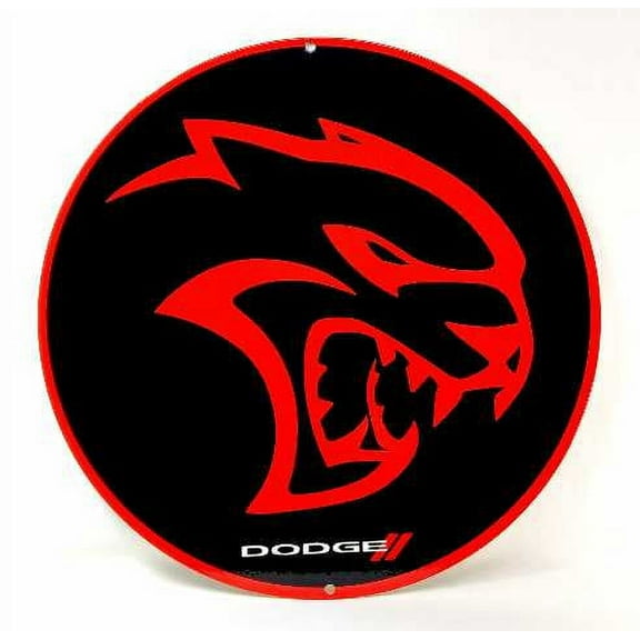 Dodge Hellcat Black and Red Steel Sign