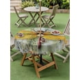 thumbnail image 5 of Outdoor Tablecloth with Umbrella Hole Zipper Vintage Dragonfly Round Tablecloth 54" Waterproof Outside Table Cloth Abstract Retro Oil Painting Patio Table Cover Tablecloths for Picnic Party, 5 of 8