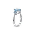 thumbnail image 2 of 3.50 Carat (Ctw) Blue Topaz Ring in Sterling Silver with Accent Diamonds for Women, 2 of 6