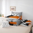 thumbnail image 5 of Manfei Gamer Gaming Lover Bedding Comforter Set 7pcs for Boys, Cartoon Game Console Queen Bedding Sets, Black Orange Reversible Queen Sheet Sets, Microfiber Bedroom Decor, 5 of 7