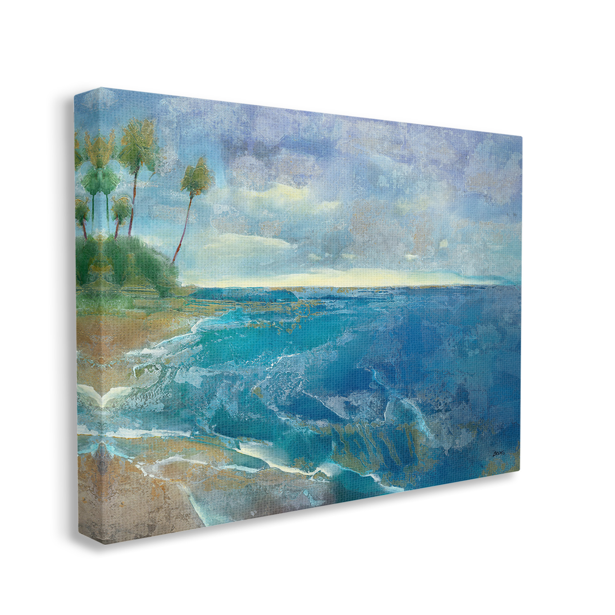 Stupell Industries Modern Pattern Tropics Landscape Painting Gallery Wrapped Canvas Art Print Wall Art, 20 x 16