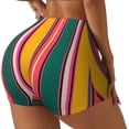 thumbnail image 2 of Sigee Vertical Stripes Print Women's High Waist Workout Shorts - Squat Proof, Tummy Control, Yoga and Gym Activewear-Medium, 2 of 9