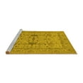thumbnail image 2 of Ahgly Company Machine Washable Indoor Round Oriental Yellow Industrial Area Rugs, 5' Round, 2 of 4
