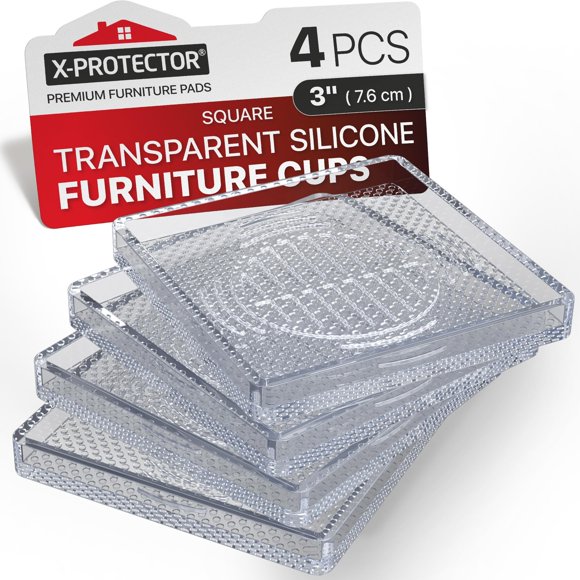 Protectores para muebles X-Protector 7,6 cm transparentes antideslizantes