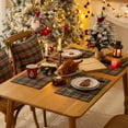 thumbnail image 5 of Christmas Plaid Placemats Set of 4, Red Green Buffalo Checkered Tartan Winter Thanksgiving Xmas Table Mats for Dining Room Kitchen Table Decor, 5 of 7