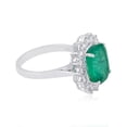 thumbnail image 2 of Genuine Emerald Solid 18 Kt White Gold SI Clarity HI Color Round Diamond Promise Ring, 2 of 5