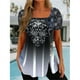 thumbnail image 1 of Camisetas de playa de estilo étnico para mujer, Top de manga corta con botones, Top informal con cuello en U, jersey con estampado, camiseta de nuevo diseño, 1 of 4