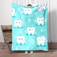 thumbnail image 4 of A Four-season All-purpose Nap Blanket with a Print of Sparkling Teeth Holding a Toothbrush, Perfect as a Family Blanket or Gift for Family and Friends, 4 of 14