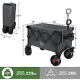 thumbnail image 5 of Timber Ridge Outdoor Collapsible Folding Wagon with Brakes and Cup Holders, 500lbs Heavy Duty All Terrain Wheels Utility Cart for Shopping Camping Garden Sports, Grey, 5 of 9