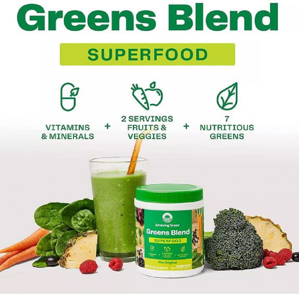 Amazing Grass Organic Superfood Green Powder Energy Blend Original 45 Servings Walmart