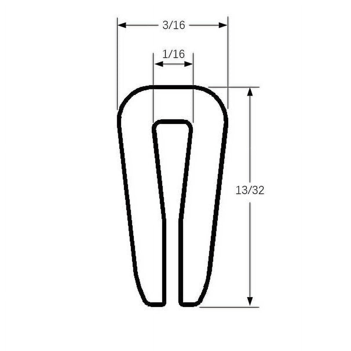 Protalwell Rubber Edge Trim, Length 20Ft, 1/16" U Channel Edge Trim, Edge Protector For Sheet Metal, U Shaped Gasket