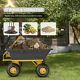 thumbnail image 3 of Ktaxon 770lbs Heavy-Duty Garden Cart, Steel Frame & Removable Panels, Yellow & Black, 3 of 9