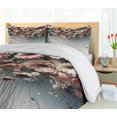 thumbnail image 3 of Ambesonne Flower Duvet Cover Set, Realistic Gentle Floral Boho, Queen, Pale Eggshell Rose Blue, 3 of 5