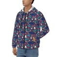 thumbnail image 3 of Wukai Underwater Animals Print Men's Zip-Up Hoodie,Fleece Full-Zip Hoodie for Men, Hooded Sweatshirt-Medium, 3 of 5