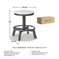 thumbnail image 6 of Signature Design by Ashley Torjin Adjustable Counter Height Bar Stools Set of 2, Vintage White Backless Swivel Stools with Metal Base, 6 of 7