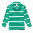 thumbnail image 4 of HCNTES Boys Polo Shirt Boys Long Sleeve Polo Shirts Collar Shirt Rugby Button Down Shirt for Kids Boy(Green,8-9 Years), 4 of 4