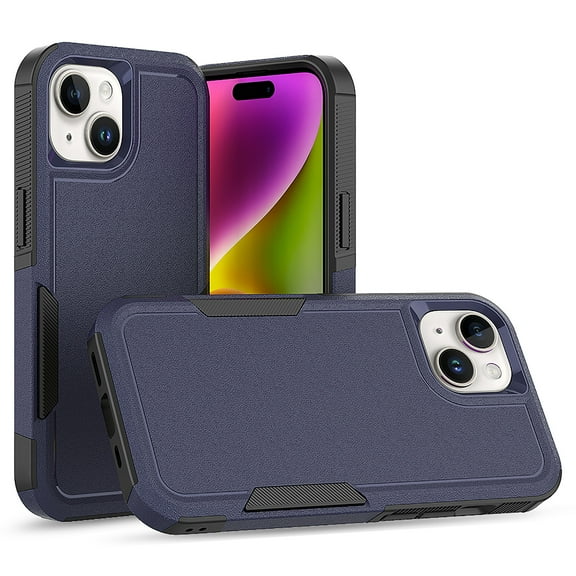 Allytechgroup Compatible for Apple iPhone 15, Rugged Shockproof Military Grade Protection Dual Layers Hard PC TPU Phone Case for iPhone 15, Darkblue