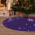 thumbnail image 6 of Lsque Crystal Purple Snowflake Print Christmas Tree Skirt, Tree Skirt with Ties or Velcro, Perfect for Holiday Decorations, Halloween, and New Year-30", 6 of 7
