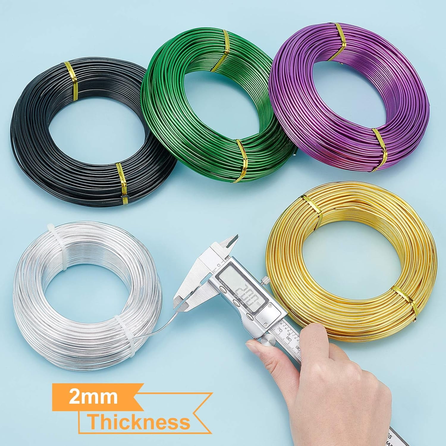 180Feet 12Gauge Jewelry Craft Wire Bendable Metal Sculpting Aluminum Wire for Bonsai Arts Crafts Making Black
