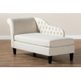 thumbnail image 3 of Baxton Studio Florent Modern and Contemporary Beige Fabric Upholstered Black Finished Chaise Lounge, 3 of 9