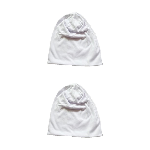 Sonducket Beanie Caps Cómodo Sombrero artesanal de punto Sombrero de estilo simple Adorno Sombreros elásticos Mujeres Hombres Ropa Accesorio Blanco 2piezas