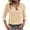 Beige, variant on Staron Summer Tops for Women Casual V Neck 3/4 Sleeve Blouses Loose Button Up Shirts Trendy Cute T-Shirts Outfits, Orange S
