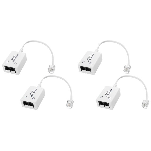 Divisor de Filtro DSL de 4 Uds, Divisor ADSL para Línea Telefónica Macho A 2 Hembras RJ11 6P4C/6P2C, Adaptador Convertidor de Módem Telefónico