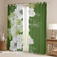 thumbnail image 2 of Manfei Green White Flower Black Out Curtains,Country Floral Curtains Pack of 2 (42x63 Each),Rustic Aestheric Bedroom Curtains For Girls Kids,Breathable Home Decor, 2 of 6