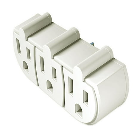 Stanley White 3-Prong Wall Adapter with 3 Grounded Outlets