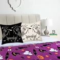 thumbnail image 4 of Spooky Halloween Pillow Cases Cotton Linen White Black Skeleton Hand Play Spider Web Pillow Covers 20x20 Inch Set of 2 Halloween Bats Decorations Pillows Cushion Covers for Couch Sofa, 4 of 6