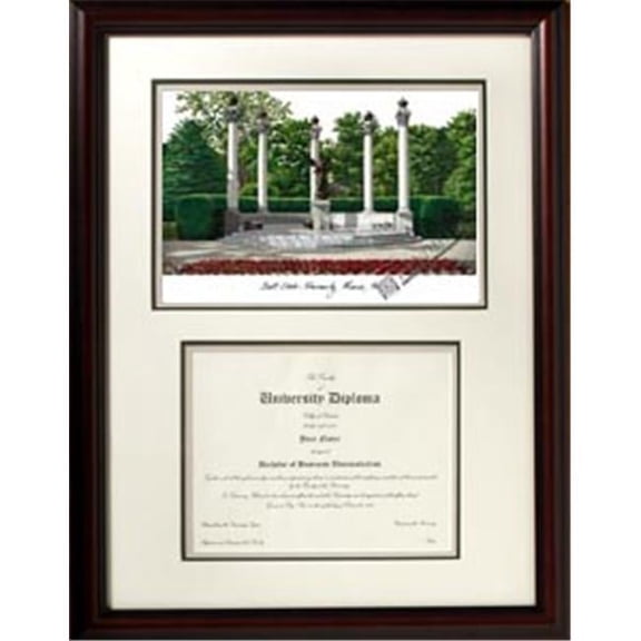 Campus Images IN985V Ball State University ''Scholar'' Lithograph and Diploma Frame