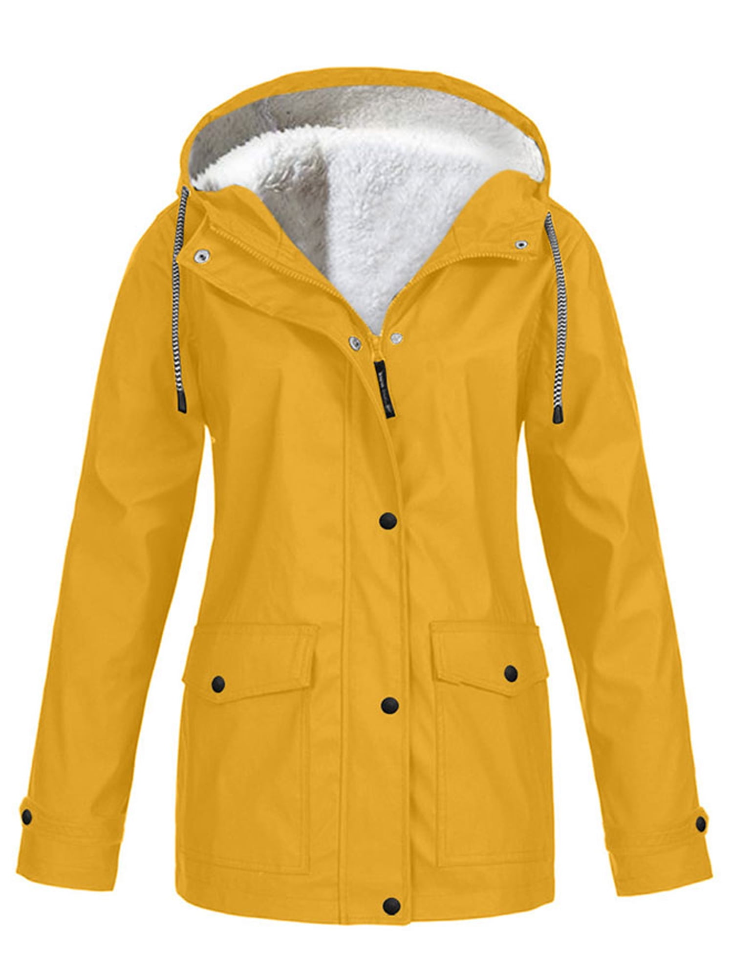 Waterproof Jacket Raincoat Fleece Lined Coat Size - Walmart.com