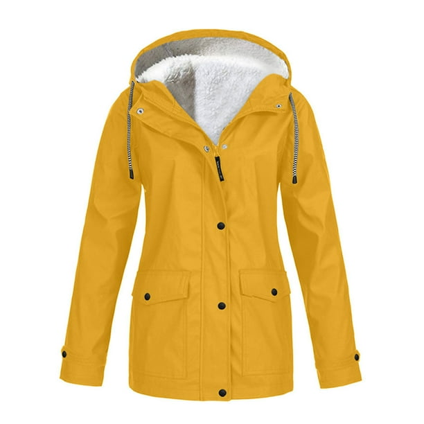 Waterproof Jacket Raincoat Fleece Lined, Plus Size Fleece Lined Winter Coats