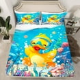 thumbnail image 2 of Erosebridal Yellow Duck Sheet Set Twin,Cartoon Animal Bedding Sets Twin Size,Ocean Sea Twin Sheet Sets,Lightweight Marine Room Decoration,3pcs, 2 of 7