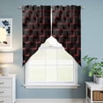 thumbnail image 6 of Swag Valance Curtains for Windows, Red Black Cubes Light Filtering Kitchen Curtains with Rod Pocket, Modern Geometric Abstract Art Decorative Window Treatment Valances for Living Room, 36x63 - 2 PCS, 6 of 9