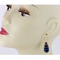 thumbnail image 2 of 14k Gold Filled Rainbow Calsilica Earrings Striped Multiple Colors Faceted Long Teardrops Designed for Adult Women, 2 of 4