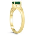 thumbnail image 2 of SZUL Women's 6X4MM Emerald and Diamond Wave Ring in 10K Yellow Gold, 2 of 4