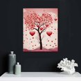 thumbnail image 5 of JEUXUS  Canvas Print Wall Art for Home Living Room Bedroom Decor Happy Valentine's Day Love Heart Tree Pink Artwork on Canvas Stretched and Framed Ready to Hang, 5 of 5