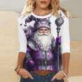 thumbnail image 6 of Mifsaly Christmas Shirts for Women 2025 3/4 Sleeve Crewneck Tunic T-Shirts Xmas Santa Graphic Loose Blouse Festival Party T-Shirt Holiday Fall Winter Outfits 2025, 6 of 6